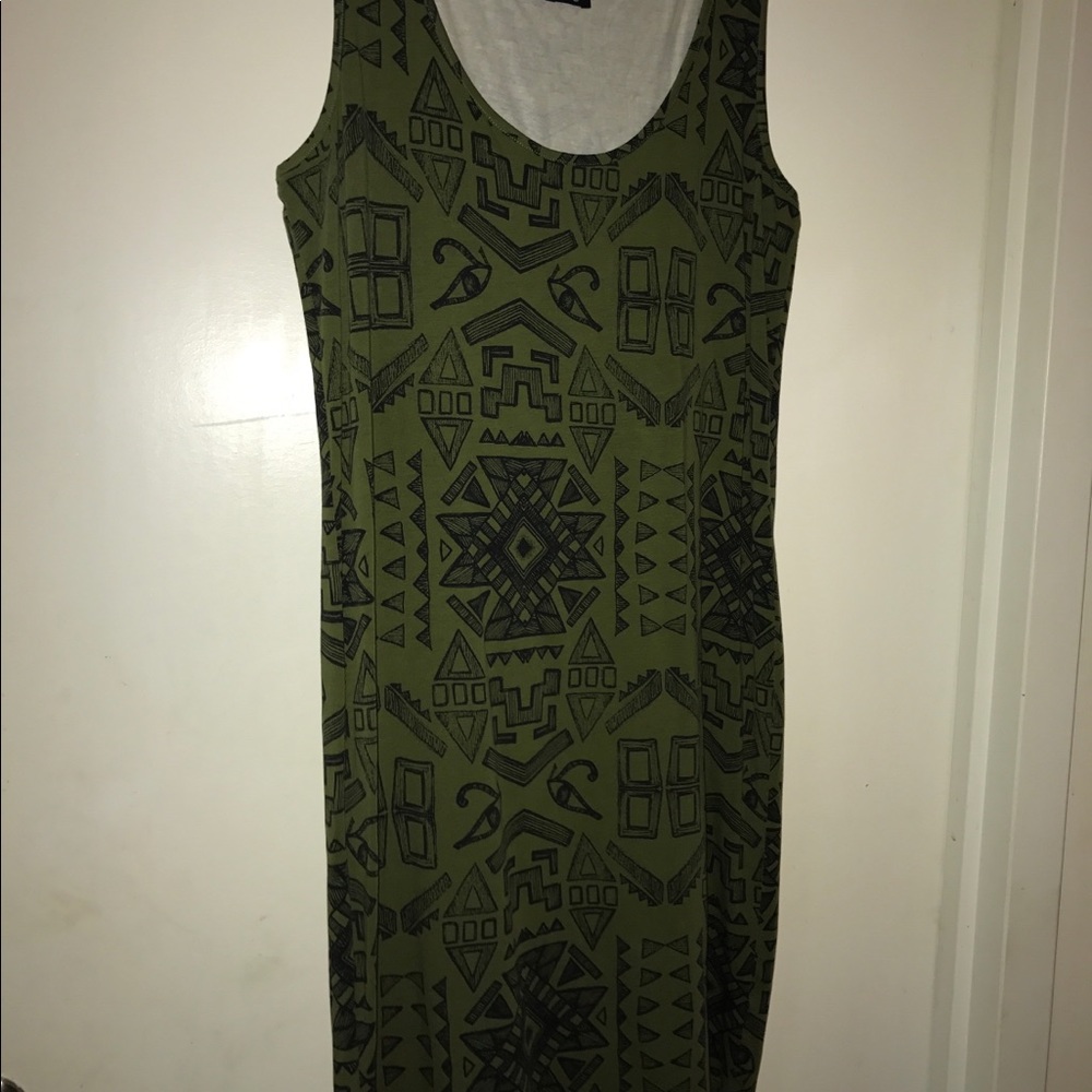 Green Tribal Print Dress